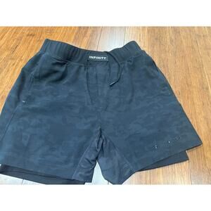 Alphalete Men’s Athletic Shorts Medium Black Camo Gym Performance Activewear